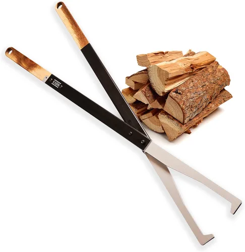 KABIN Tenazas para Fuego Agarrador de Troncos – Pinzas Extralargas con Garra para Leña para Chimenea, Fogata al Aire Libre, Hoguera y Más 38"