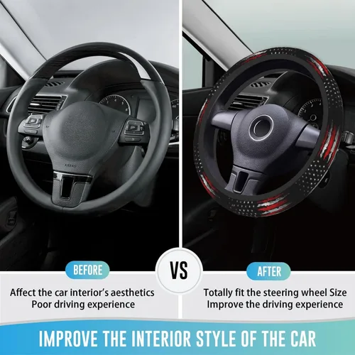 Miniatura 3 de Funda para Volante Accesorios para Automóvil Antideslizante Transpirable Universal 15 Pulgadas Neopreno Decoración Interior del Auto para Hombres