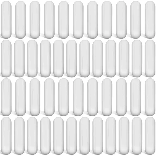 Miniatura 18 de Weewooday 80 piezas de barra agitadora magnética de mezclador PTFE, barra de agitación de placa de PTFE de acero inoxidable de color blanco