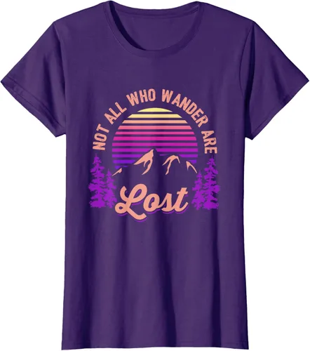 Miniatura 8 de Not All Who Wander Are Lost Vintage Mountains - Camiseta de senderismo, Negro, S