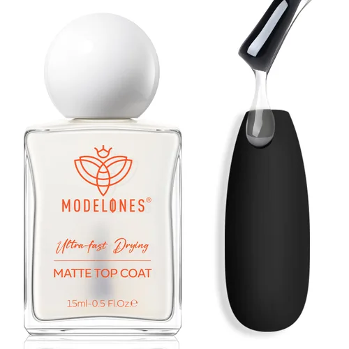 Miniatura 24 de modelones Esmalte de uñas, capa base 3 en uno, 0.5 onzas líquidas, fortalecedor de uñas transparente, secado rápido, larga duración, brillo