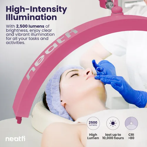Miniatura 2 de Neatfi Lámpara de mesa LED media luna para esteticistas, técnico de uñas y cosmetóloga para arte de manicura, facial, depilación, hilo y tatuajes