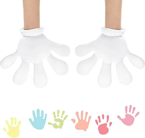 Miniatura 3 de Geyoga 2 pares de guantes grandes de disfraz de manos de dibujos animados, guantes de Halloween para fiestas, cumpleaños, juegos de rol, disfraces