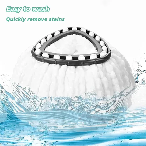 Miniatura 5 de 8 piezas de cabezales de repuesto para fregona giratoria, 100% de microfibra, compatibles con fregona giratoria triangular, cabezal de fregona