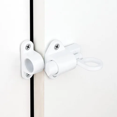 Miniatura 5 de INIRET 2 paquetes de pestillos de cierre automático, cerradura de puerta de resorte blanco, cierre de perno resistente, cerradura automática