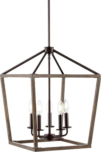 Miniatura 22 de JONATHAN Y Linterna colgante LED de 10 pulgadas de bronce aceitado/latón dorado con 3 luces, lámpara de araña clásica y moderna de granja para isla