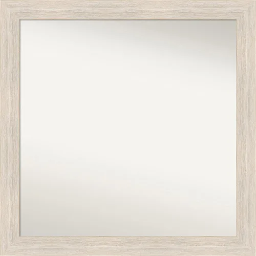 Miniatura 299 de Amanti Art Espejo de baño blanco para sobre el fregadero, 30 x 35 pulgadas, espejo de tocador rectangular estrecho de Eva de oro blanco, marco