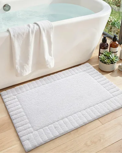 Miniatura 13 de DEXI - Alfombras de baño de 16"x24", alfombras antideslizantes para el suelo del baño, alfombra de baño ultrasuave y absorbente para la ducha, Beige