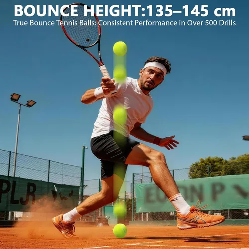 Miniatura 9 de Pelotas de tenis, paquete de 18 pelotas de entrenamiento con bolsa de malla para un fácil transporte, pelotas de práctica para perros y mascotas