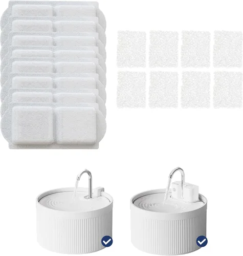 Filtros de repuesto para fuentes de agua de cerámica para perros y gatos PawsPik, 8 unidades