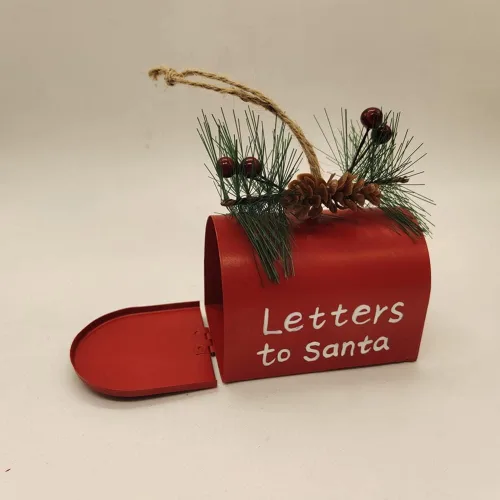 Miniatura 5 de Ochine Mini buzón de Navidad, letras a Papá Noel, árbol de Navidad, colgante, adornos colgantes para decoración del hogar, Navidad, buzón de Papá