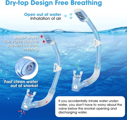 Miniatura 4 de Máscara de natación para niños, máscara panorámica de buceo infantil de 180° antivaho con cubierta nasal para nadar, bucear, esnórquel para niños