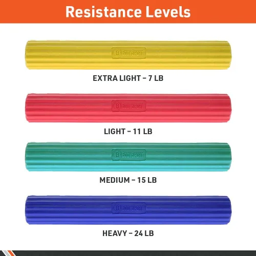 Miniatura 3 de Body Sport Twist & Flex Bar – Equipo de rehabilitación flexible para codo de tenista, codo de golfista, lesiones en el brazo y tendinitis – Verde