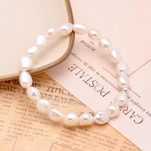 Miniatura 2 de Joseph Brothers Pulsera de perlas de agua dulce cultivadas blancas para mujer, 7 pulgadas