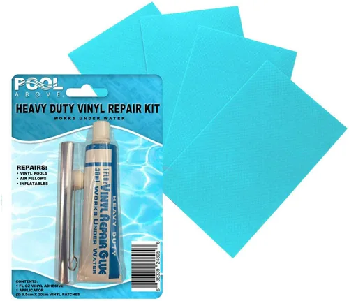 Miniatura 10 de Kit de parches de reparación de vinilo resistente Pegamento adhesivo de cemento de vinilo y parches de colores para inflables, barcos, balsas