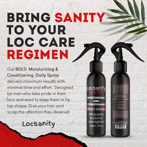 Miniatura 7 de Loc Spray – Locsanity BOLD - Spray hidratante diario para rastas, rastas, ligero para el cuero cabelludo y el cabello, spray acondicionador natural