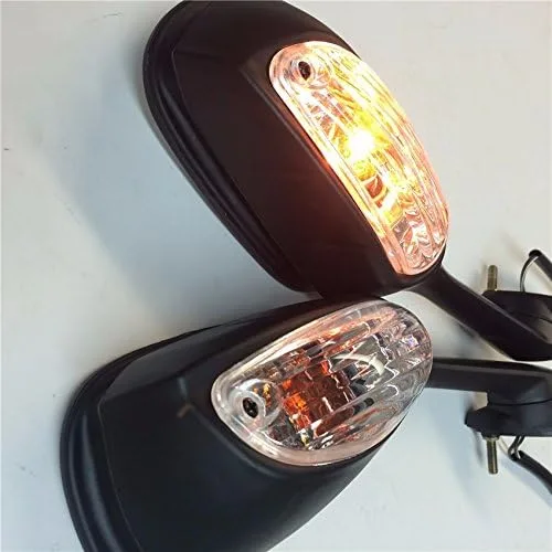 Miniatura 4 de Espejos estilo SMT-OEM compatibles con Suzuki GSXR600 750 2009 2010 2011 2012 GSXR1000 Negro con luz LED amarilla Señales de giro Producto