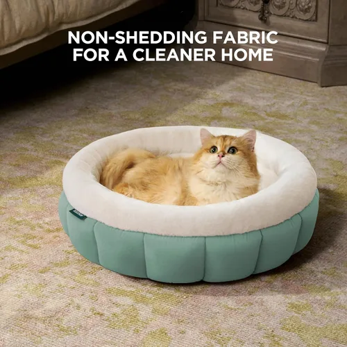 Miniatura 3 de BALANCE Camas para gatos de interior, cama redonda lavable para gatos, bonita cama para gatitos con parte inferior antideslizante para gatitos