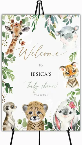 Miniatura 8 de Letrero de bienvenida para baby shower, cartel de bienvenida floral para baby shower, cartel de bienvenida floral rosa, cartel de bienvenida floral