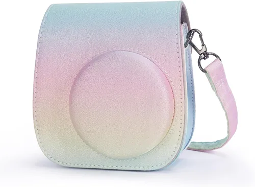 Phetium Instant mini 12 Funda Protectora para Cámara Compatible con Instax Mini 12 11, Bolsa de Cuero PU con Bolsillo y Correa de Hombro Ajustable