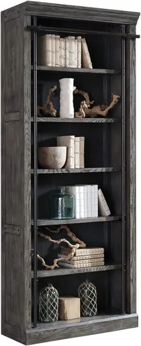 Miniatura 3 de Martin Furniture Avondale - Estantería de pared de 8 pies de alto con escalera organizador de almacenamiento estante de exhibición para oficina