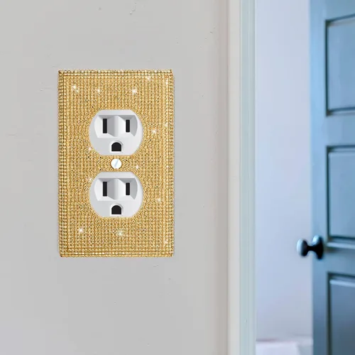 Miniatura 4 de 2 piezas de cubierta brillante para interruptor de luz brillante, cubierta de interruptor de luz brillante, cubierta de placa de pared con diamantes