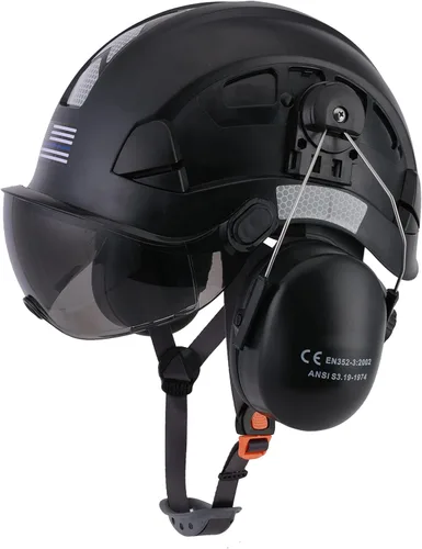 Miniatura 7 de Safety Helmet Hard Hat with Visor and Hearing Protection Vented ANSI Z89.1 Approved Work Helmet for Forestry Chainsaw Arborist Logging Helmet