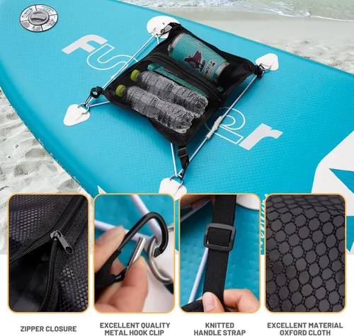 Miniatura 3 de FunWater Bolsa de almacenamiento de malla elástica para tabla de remo, tabla de surf, kayak, barco, canoa y rafting