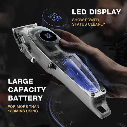 Miniatura 4 de SUPRENT Cortadora de pelo recargable profesional para hombres, kit de corte de pelo inalámbrico con pantalla LED