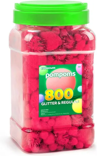 Miniatura 46 de Eppingwin 90 PCS Pompones Multicolores, Pompones Suaves de 1.5 Pulgadas para Manualidades, Colores Surtidos Pompones Grandes para Artes