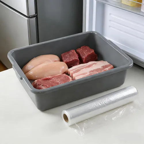 Miniatura 5 de Caja de autobús comercial de plástico de 8 L, 4 paquetes, bañera de autobús para lavabo, bolsa pequeña para uso general, gris