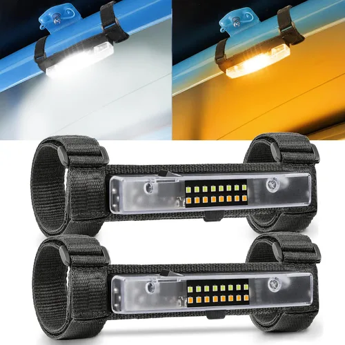 Miniatura 8 de Luz de cúpula UTV alimentada por baterías, montaje en barra enrollable, luz interior LED, luces de persecución, luces de mapa para UTV SXS Polaris