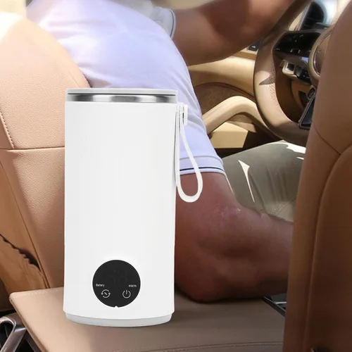 Miniatura 8 de Hervidor eléctrico portátil recargable – Hervidor eléctrico de viaje de 13.5 fl oz, con agitador giratorio, mini hervidor de té de acero inoxidable