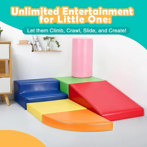 Miniatura 5 de JungleDove Juego de 6 piezas de bloques de escalada de espuma para bebés - Juguetes de escalada para bebés para niños pequeños en interiores