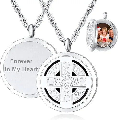 Supcare - Collar con medallón que sostiene imágenes grabadas con foto, regalo personalizado para hombres y mujeres (con caja de regalo de joyería)