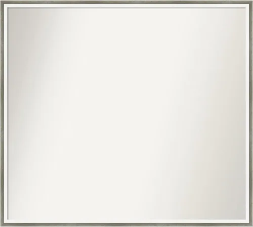 Miniatura 275 de Amanti Art Espejo de baño plateado para sobre el fregadero, 33 x 45 pulgadas, espejo de tocador rectangular blanco plateado y plateado, marco