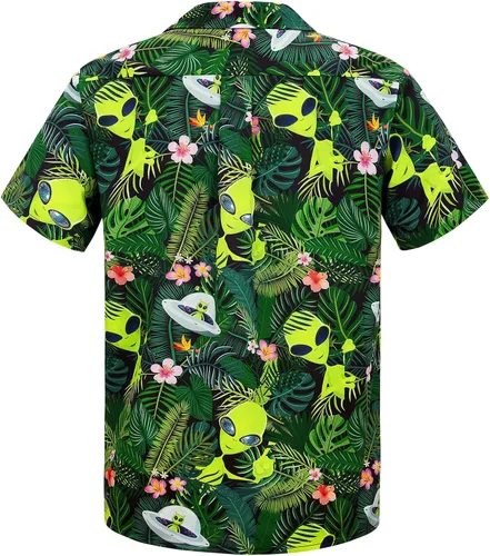 Miniatura 79 de Camisa hawaiana para hombre, con estampado floral, cómoda, con botones, casual, manga corta, ropa de playa para hombre