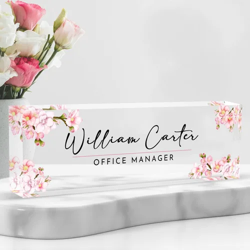 Miniatura 31 de Placa de nombre personalizada para escritorio, placa de nombre de escritorio de acrílico personalizada, regalos de agradecimiento a los empleados