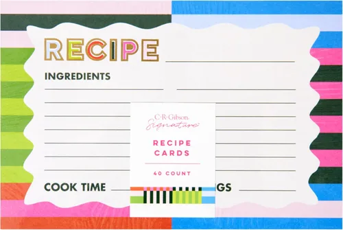 Miniatura 13 de C.R. Gibson Carpeta de recetas – Carpeta de 3 anillos para recetas, divisores con pestañas, insertos de páginas de bolsillo y tarjetas de recetas, 9