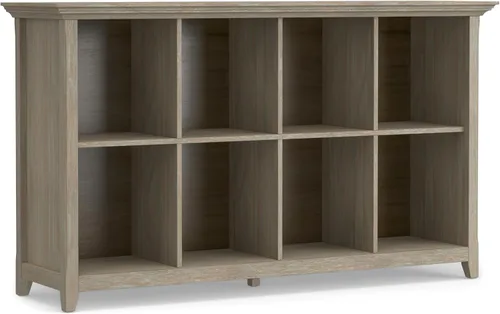 Miniatura 15 de SIMPLIHOME Amherst - Mesa consola – Mesa de sofá de madera maciza de 48 pulgadas de ancho en color marrón nogal, mesa de almacenamiento
