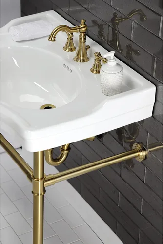 Miniatura 9 de Kingston Brass VPB33087 - Patas para fregadero de consola imperial, latón cepillado, 25.19 x 16.94 x 30.5 pulgadas