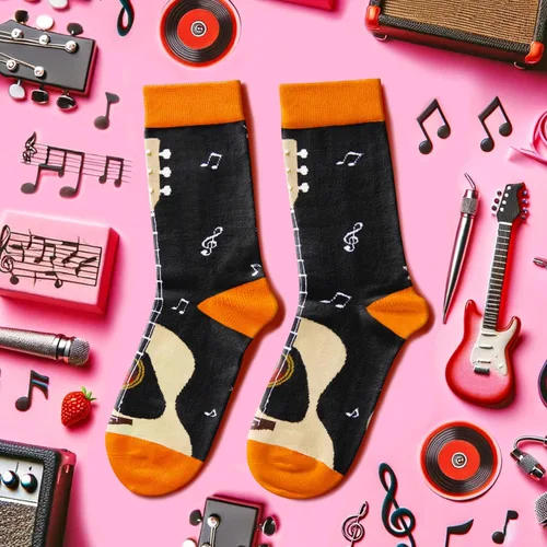 Miniatura 2 de HAPPYPOP Regalos divertidos para hombres papá música golf, guitarra, bolos, regalos republicanos, calcetines de guitarra para papá golf