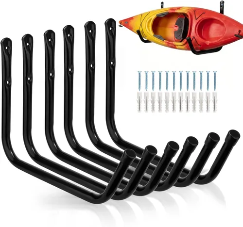 Kayak Storage Rack Wall Mount, Kayak Hooks, Heavy Duty Garage Storage Hooks Suitable for Hanging Ladders, Bikes, Kayak Paquete de 6 unidades.
