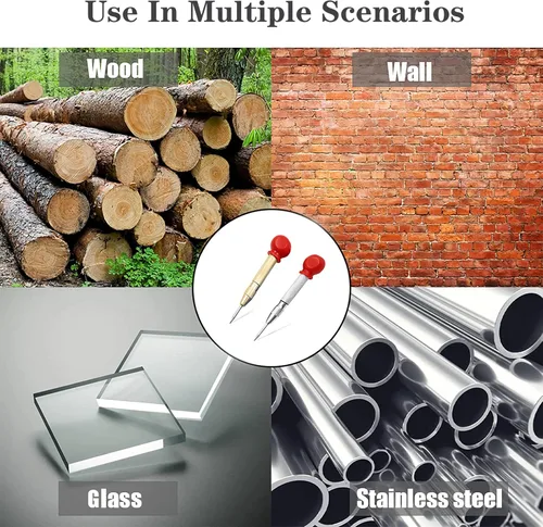 Miniatura 7 de Herramienta de taladro de metal de resorte ajustable con tapa de cojín e impacto ajustable para ventana de vidrio de plástico de madera, metal, etc.
