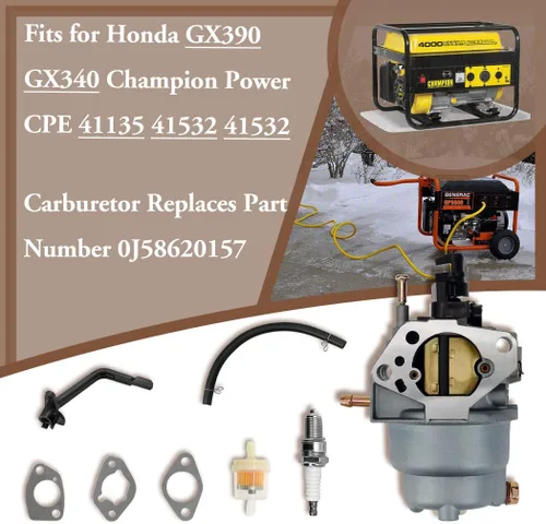 Miniatura 2 de Carburador y bujía para Honda GX390 Champion 40023 40030 41135 Jingke Huayi Kinzo Ruixing 13HP 14HP 15HP 16HP 188F 190F 5KW 5.5KW 6.5KW Generador