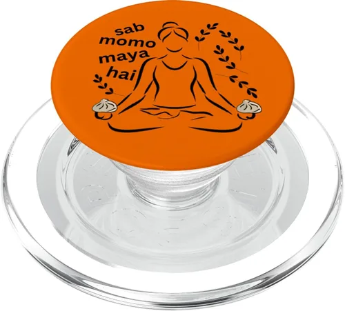 Miniatura 7 de Paz Amor Yoga Momo Comida Pun Meditación Hindi Divertido PopSockets Estándar PopGrip