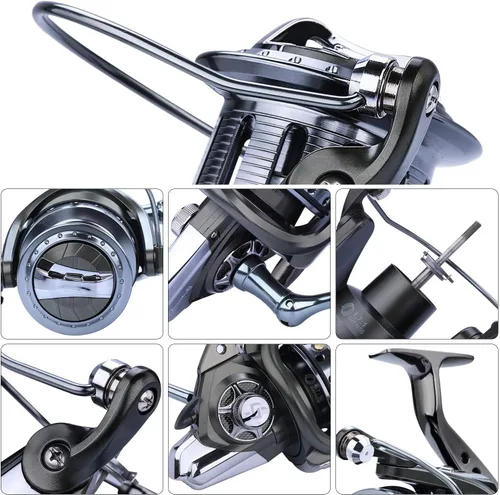 Miniatura 2 de Sougayilang Carretes de pesca de la serie 10000, carretes de pesca de surf, 10+1 BB de acero inoxidable, ultra suaves y potentes con bobina