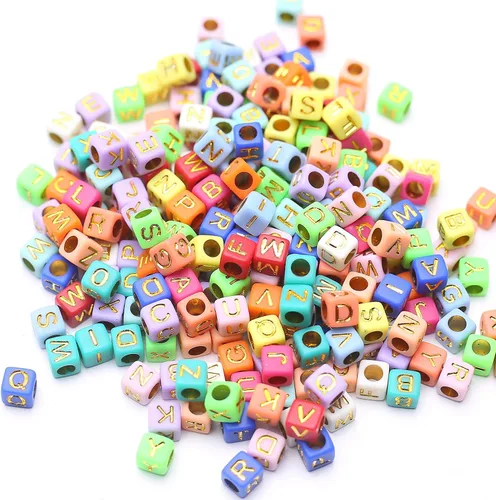 Miniatura 13 de ToBeIT Cuentas acrílicas del alfabeto de la A a la Z, 1000 cuentas para hacer joyas, pulseras, collares (0.236 pulgadas) (negro)