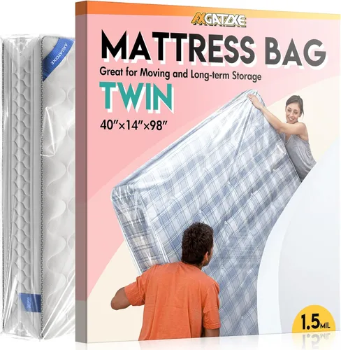 Bolsa de plástico para colchón para mudanza y almacenamiento, funda impermeable para colchón, protector de colchón para suministros de mudanza -