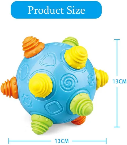 Miniatura 6 de Pelota de baile con música para niños pequeños - Moverse, gatear, rebotar, aprendizaje sensorial para niños y bebés, regalo divertido tanto para Azul